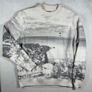 RARE Abercrombie & Fitch Large HBO The White Lotus Cream Gray Crewneck Sweater